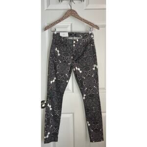 7 For All Mankind Ankle Paisley Skinny Jeans sz 26